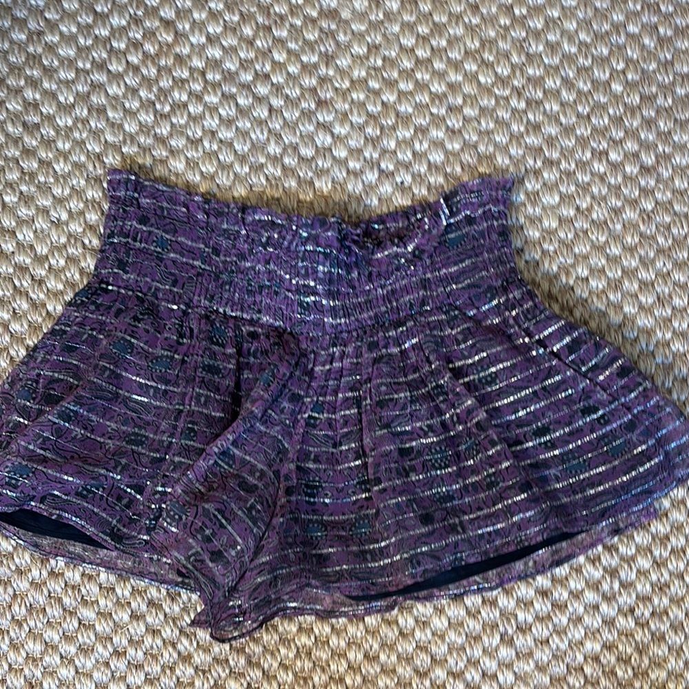 Purple Patterned Women's Shorts